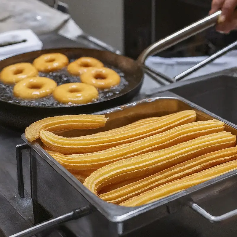 Churros, Donuts, Fried dough, Churro recipe, Donut recipe, Dessert comparison, Churro vs donut

